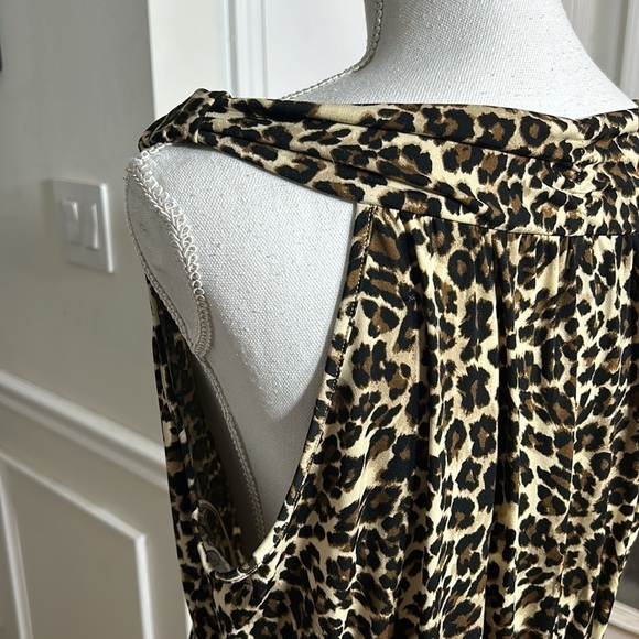Metaphor Empire Womens Maxi Sleeveless Dress Animal Print Leopard V Neck Line XL - Picture 8 of 10